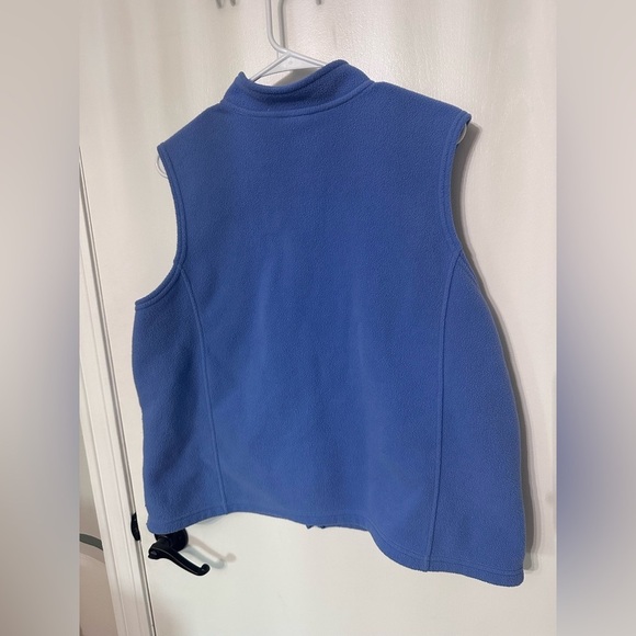 LL Bean Blue Fleece Zip Vest Size 1X #1849 - Picture 2 of 8